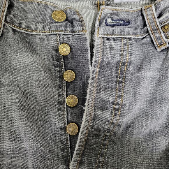 Levis Gray Button Fly Jeans Mens 33x30 Mexico Distressed VTG Skater Classic - Picture 2 of 10